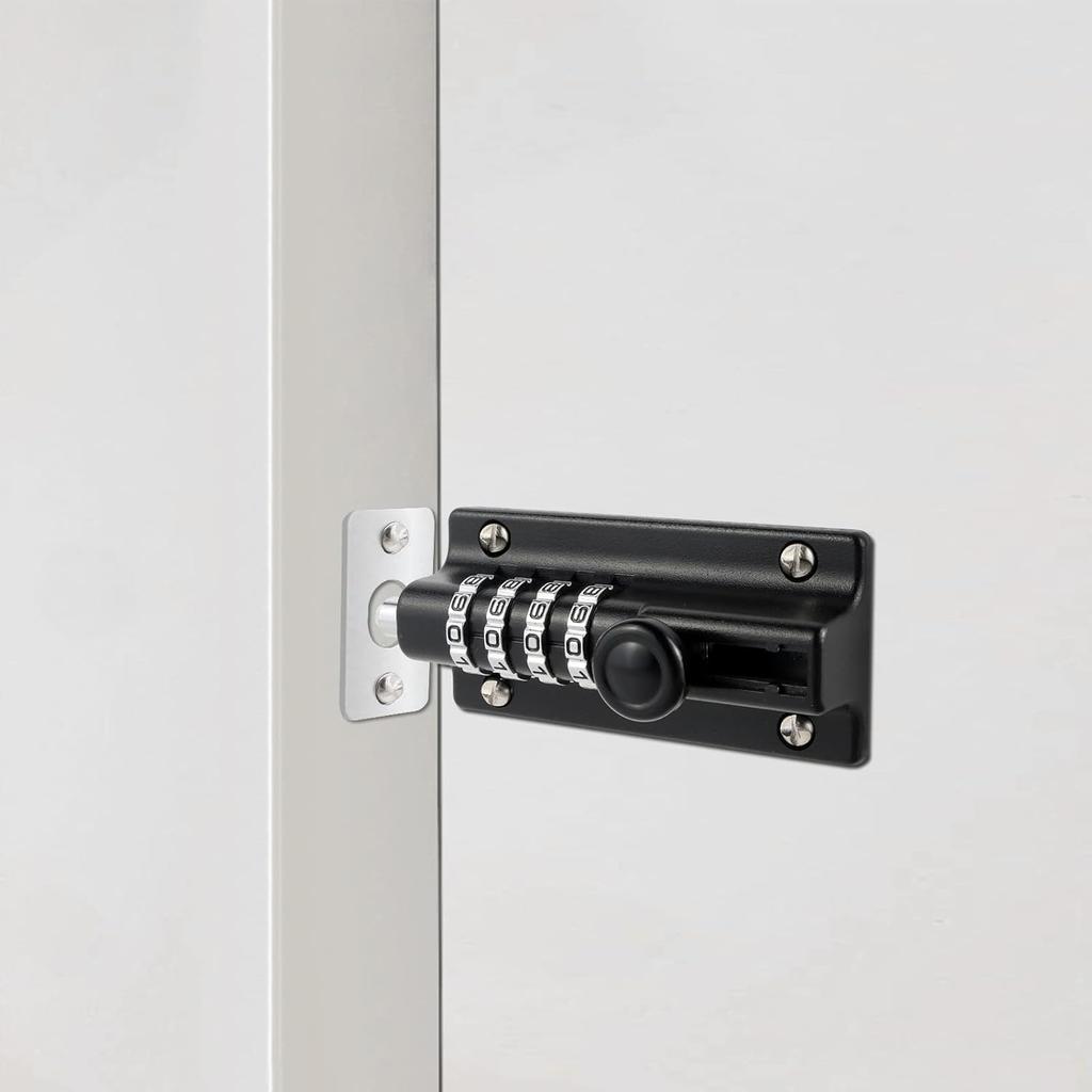 Combination Locking Bolt 2 Pack,Thickened Solid Zinc Alloy Combination Barrel Bolt,Safety Slide Latch Lock with Password Setting,for