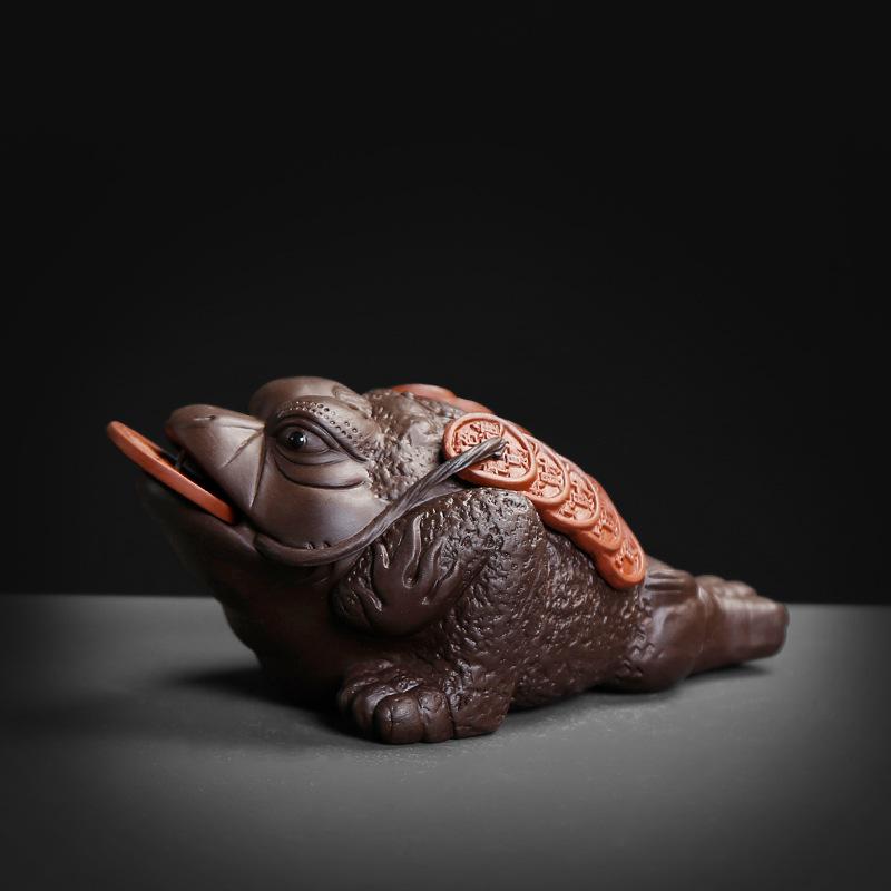 1 шт. Чайное сокровище Фиолетовый песок Чай Игра с Pixiu Золотая жаба Чай Домашнее животное Украшение ручной работы Привлечение богатства