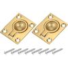 PATIKIL 1-7/8"x1-1/2 Врезные ручки-кольца, 2 шт. Квадратные врезные ручки для дверей из нержавеющей стали 316, скрытый защелка для люка лодки с винтами для морского использования
