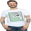 Мужская футболка Looney Tunes с забавным лицом Багза Банни Белая Размер L