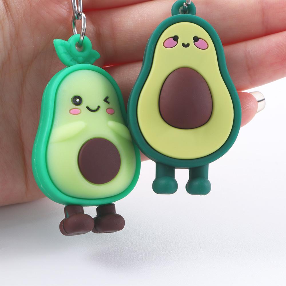 Couple Key Rings Bag Pendant Jewelry Smiling Avocado 3D Keychain Simulated Fruit Avocado Keychain
