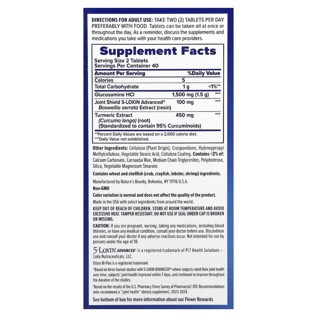 Osteo Bi-Flex Joint Health, Triple Strength + Turmeric, Coated Tablets, 80 Tablets