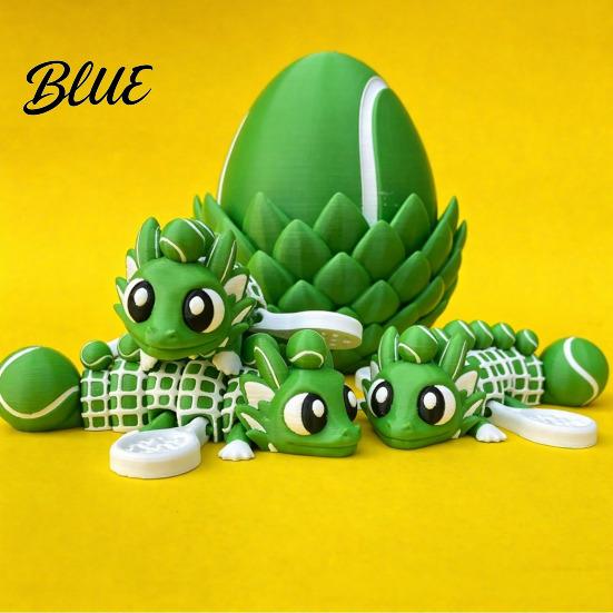 Ball Dragon Collectible 3D Printed Egg Ornament Toy with Figurine Inside Sports Inspired Fidget Toy Stress Relief Statue for Kids Adults Home Office