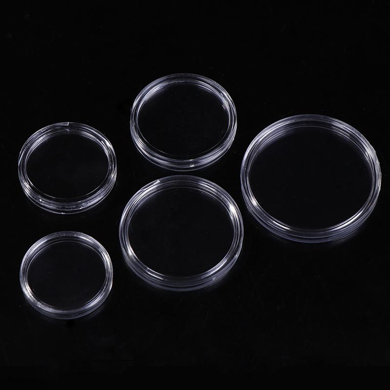 10 шт. 30-46 мм прозрачный круглый держатель для монет коробка для хранения капсул коллекция витрины кольцевые защитные коробки контейнеры