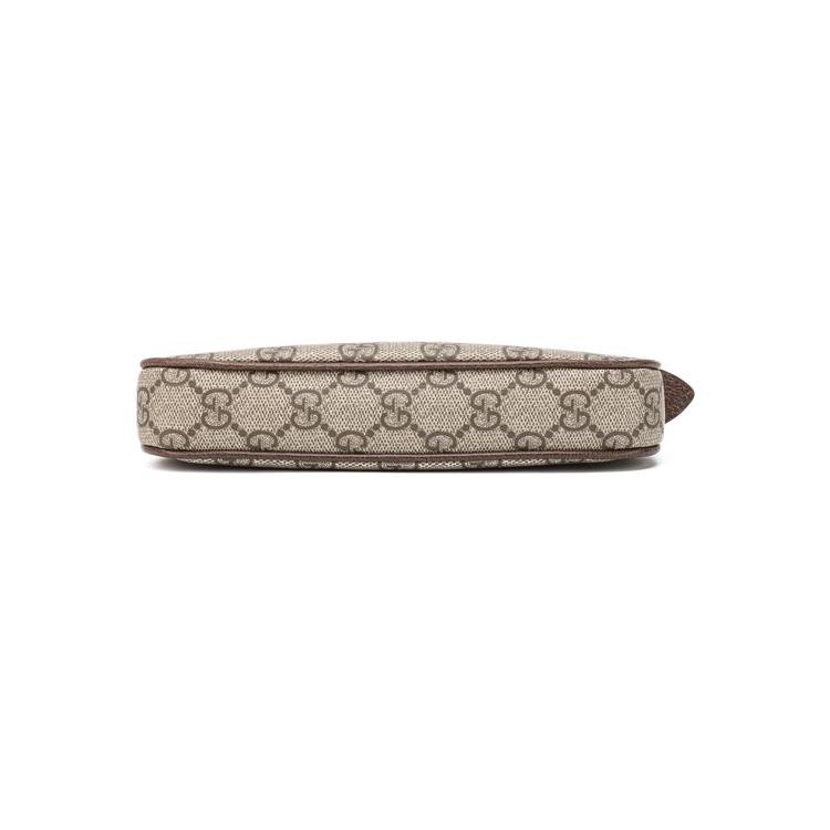 Gucci Сумка для маджонга Ophidia с логотипом Double G, на молнии, из канвы и кожи, женская сумка через плечо, бежевая, эбеновое дерево 764960-K9GSG-8367