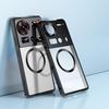 Irregular Alloy Frame Fosted Translucent MagSafe Phone Case
