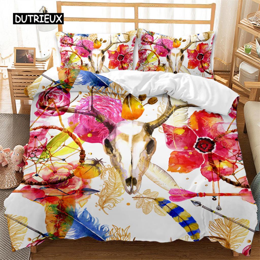 Пододеяльник Dreamcatcher Bohemia Mandala Floral Feather Комплект постельного белья King Single для детей и взрослых Микрофибра Starry Sky Пододеяльник