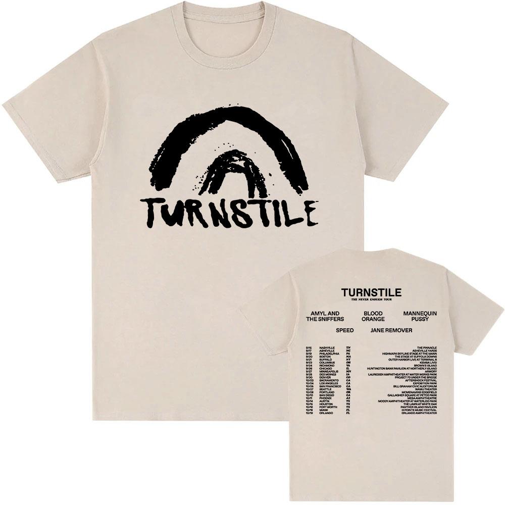 TURNSTILE NEVER ENOUGH T-shirt Men Clothing Hip Hop Summer Unisex Streetwear Cotton Loose Band Graphic Tshirts 2025 Album Tees