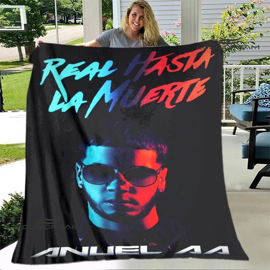 Пледы с принтом рэпера Anuel AA Фланец Теплый плед мягкий и удобный домашний дорожный плед для кровати пледы для пикника подарок на день рождения
