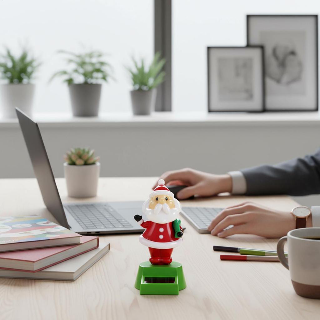 1 шт. Украшение для автомобиля Украшение на солнечной энергии Качающая головой кукла Мультяшная форма Санты Украшение Подарок Креативный интерьер Автомобильный