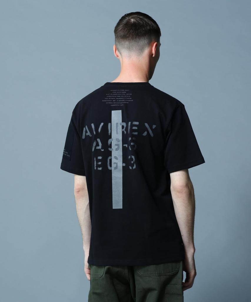 AVIREX REMODEL DESIGN CREW NECK T-SHIRT(WEB&DEPOT Exclusive) M black 783-3934025