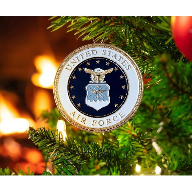 Air Force Heroes Series Holiday Ornament - Officially Licensed Air Force Medallion- Die Cast Metal