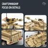 Нетоксичные 458 деталей Вторая мировая война Военный Савт M1128 Мобильная пушечная башня Строительные блоки Модель мобильной пушечной установки Кирпичики Детские игрушки
