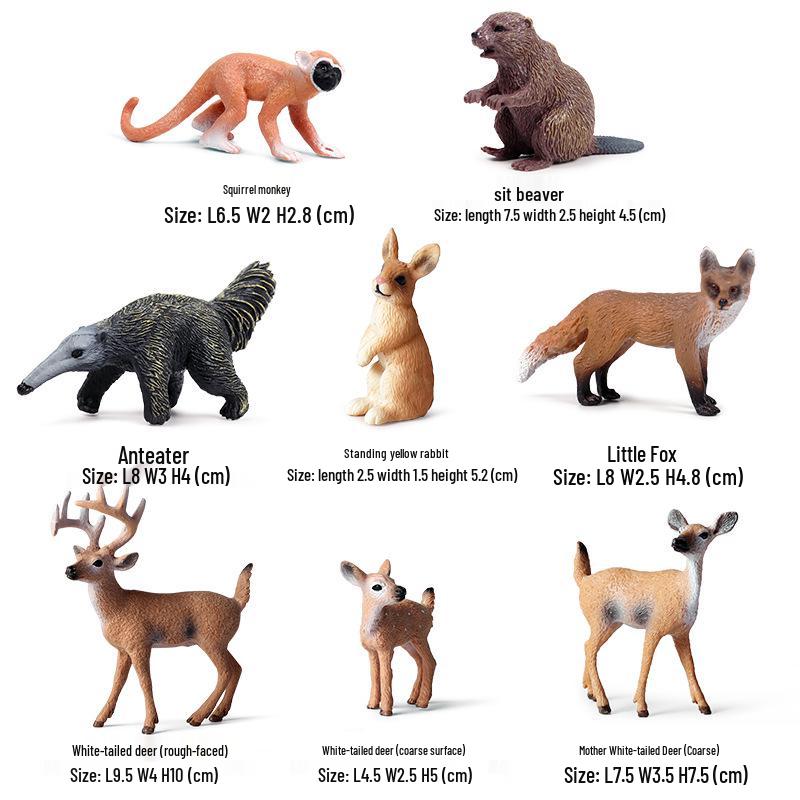 Christmas Forest Animal Ornaments Set: Deer, Elk, Reindeer, and Squirrel Models
