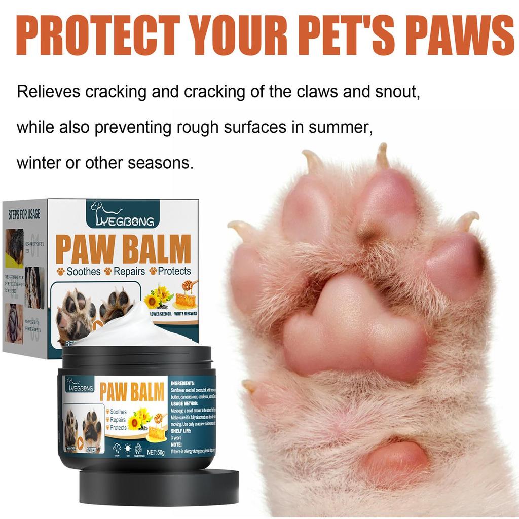 50g Pet Paw Care Cream Healthy Pet Paw Balm Pet Foot Oil Care Protection Foot Care Pad Balm Pro N5L3