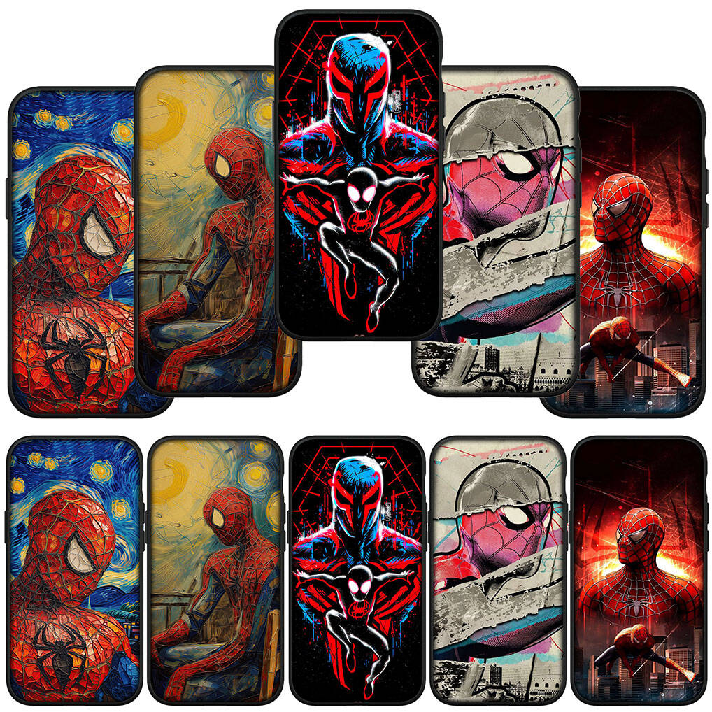 Для Samsung Galaxy S25 S24 S23 iPhone 17 16 15 Xiaomi Redmi Note 14 13 12 11 Plus Pro Max XR A37 Чехол Мультяшный Человек-паук Spiderman OPPO Huawei Обложка
