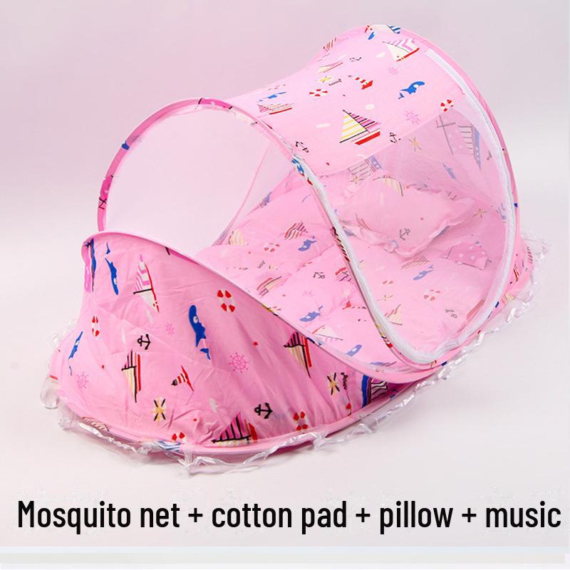 Комплект детской кроватки с москитной сеткой, спальным ковриком и подушкой (0-3 года)