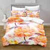 Flowers Duvet Cover King Queen Watercolor Floral Bedding Set Colorful Flowers Green Leaf Bird Polyester Quilt Cover for Women