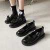 Модные женские лоферы 2025 винтажные с круглым носком черные туфли Мэри Джейн милые девичьи на низком каблуке на платформе Лолита черные женские туфли большого размера