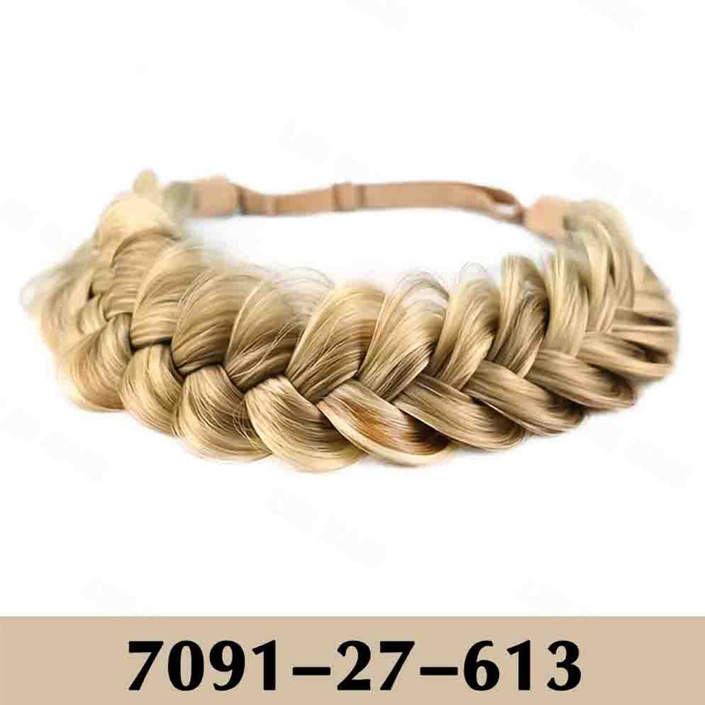 1 шт. Классический 3-х прядный плетеный ободок для волос синтетический парик ободок для волос натуральный настоящий парик косички подходит для женщин девочек