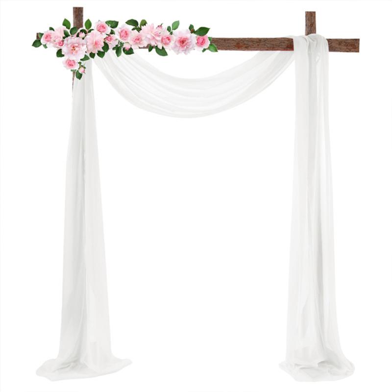 1pc/2pcs 70*550cm Elastic Chiffon Arch Drapery For Wedding Decoration Stage Background Cloth Gauze