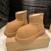 Luxury Winter Women Short Plush Warm Snow Boots Casual Shoes New Suede Fur Chelsea Ankle Boots Flats Platform Ladies Shoes
