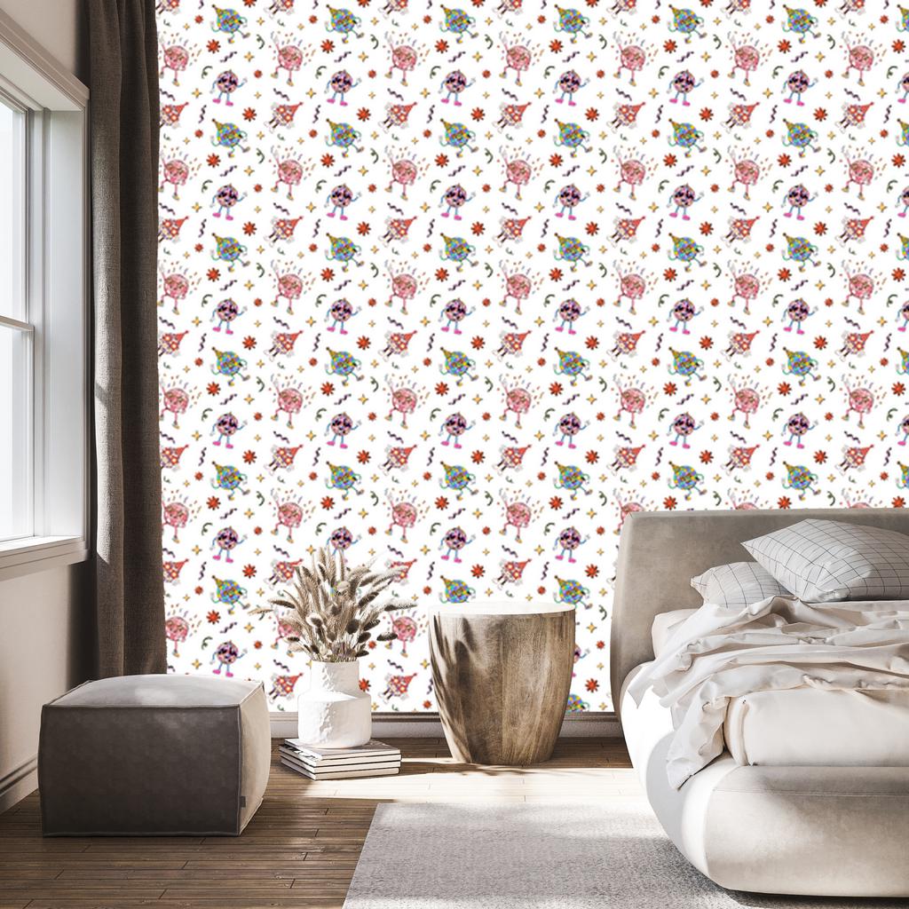 Retro White and Light Gray Wallpaper for Living Room and Bedroom 50x1000
