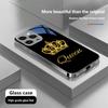 Чехол для телефона N206 Queen King Crown для iPhone 16 15 Pro Max 8 Samsung S24 S23 Ultra A54 A35 A25 Redmi Note 13 12 Pro с покрытием из закаленного стекла