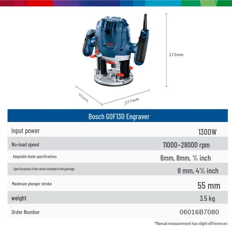 Bosch GOF 130 Electric Wood Router CN plug (adapter included)