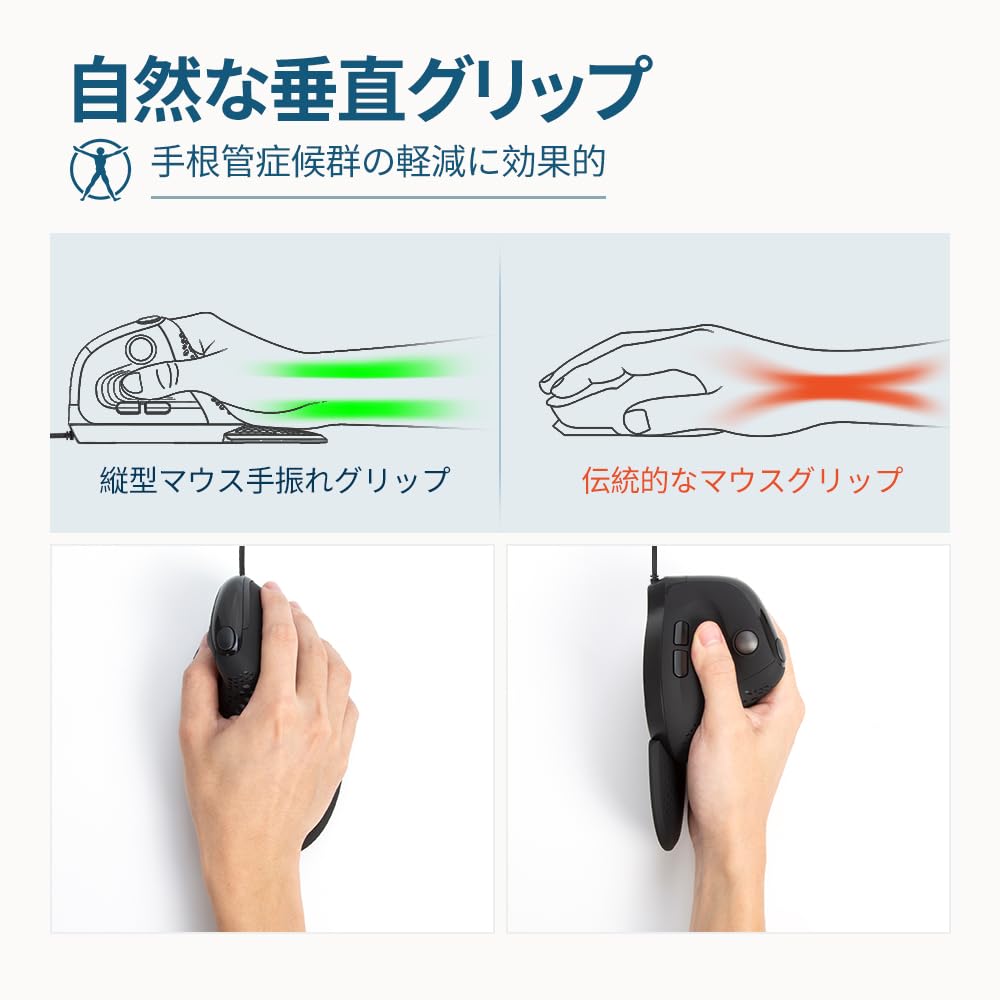 DELUX проводная эргономичная вертикальная 6-кнопочная RGB-подсветка для большого пальца с магнитной съемной подставкой для запястья и задней частью для запястья для мыши, мыши и руля, тихая, 4000 точек на дюйм,