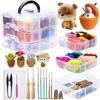 BUDDUR Multicolor Wool Felting Kit With Felting Needles And Finger-cot For Doll Making DIY Non-finished Material Package