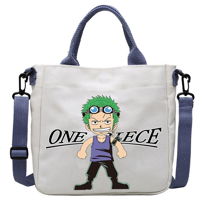 Сумки из холста One Piece с принтом персонажей аниме Luffy Мультяшные Фигурки Аниме Сумка через плечо Наружная Большая вместимость Модная Сумка-кроссбоди Подарки Подвижные Сочлененные Масштаб