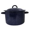 Enamel Stock Pot Soup Stews Cooking with Double Handles Oven Safe Durable Steel Efficient Heat Distribution Hand Wash Only