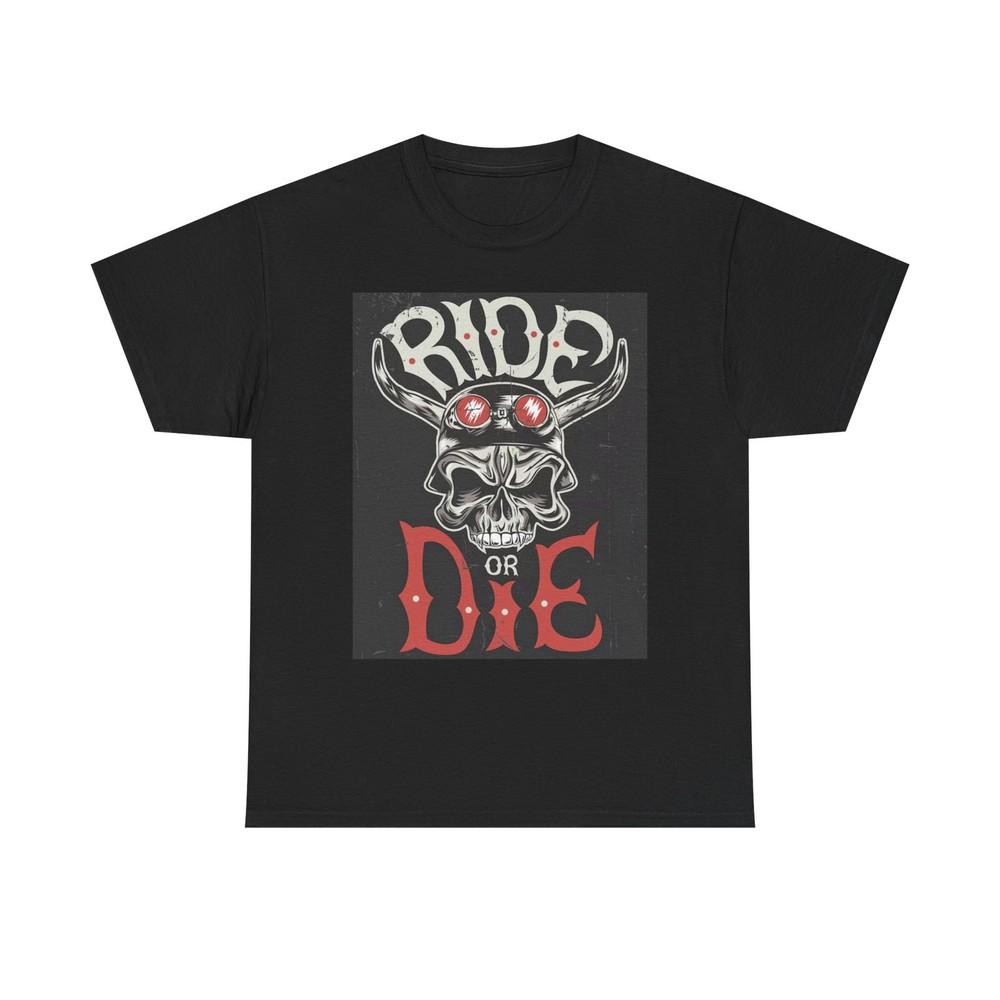 Графическая футболка Ride or Die Ретро Мотоциклы Унисекс Плотный Хлопок Унисекс Футболка