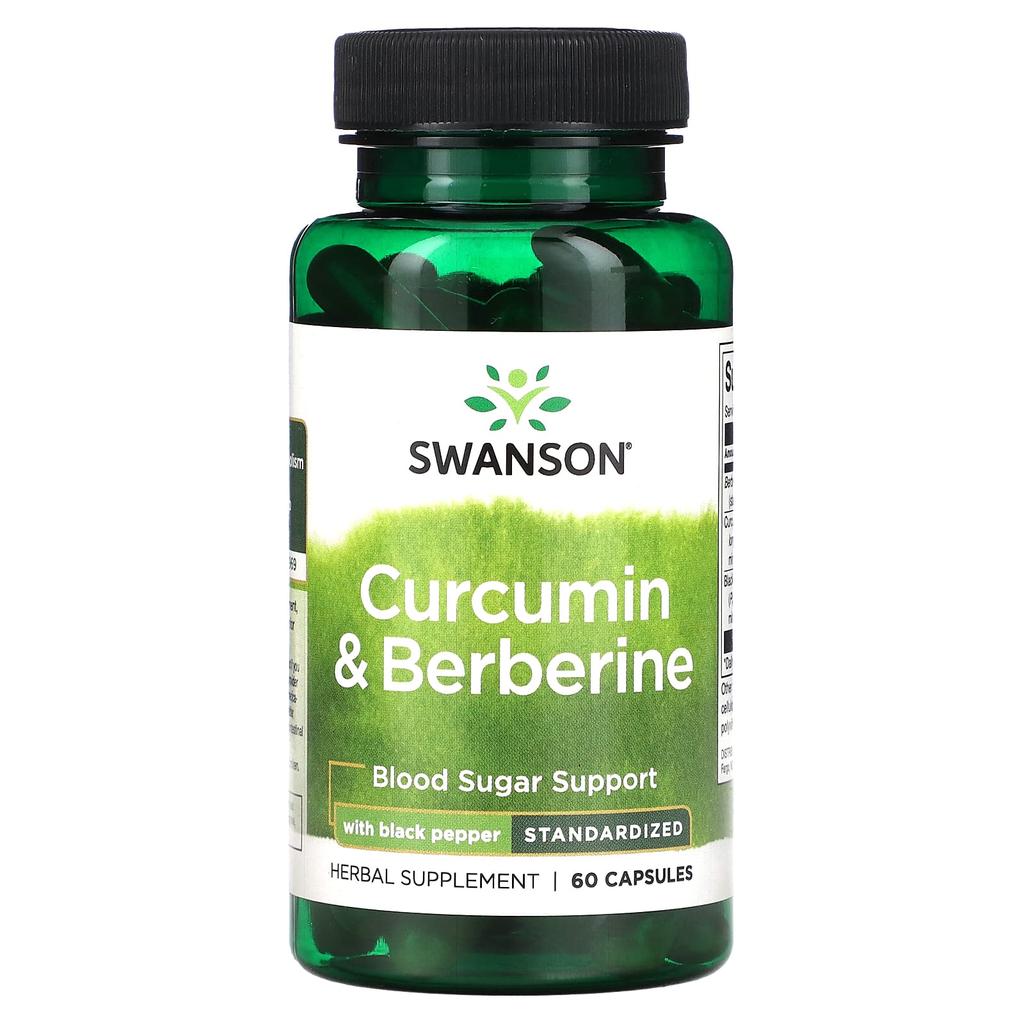 Swanson Curcumin & Berberine, with Black Pepper, 60 Capsules