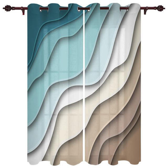 Оранжево-серые градиентные геометрические абстрактные оконные шторы для гостиной, роскошные оконные шторы для спальни, кухни