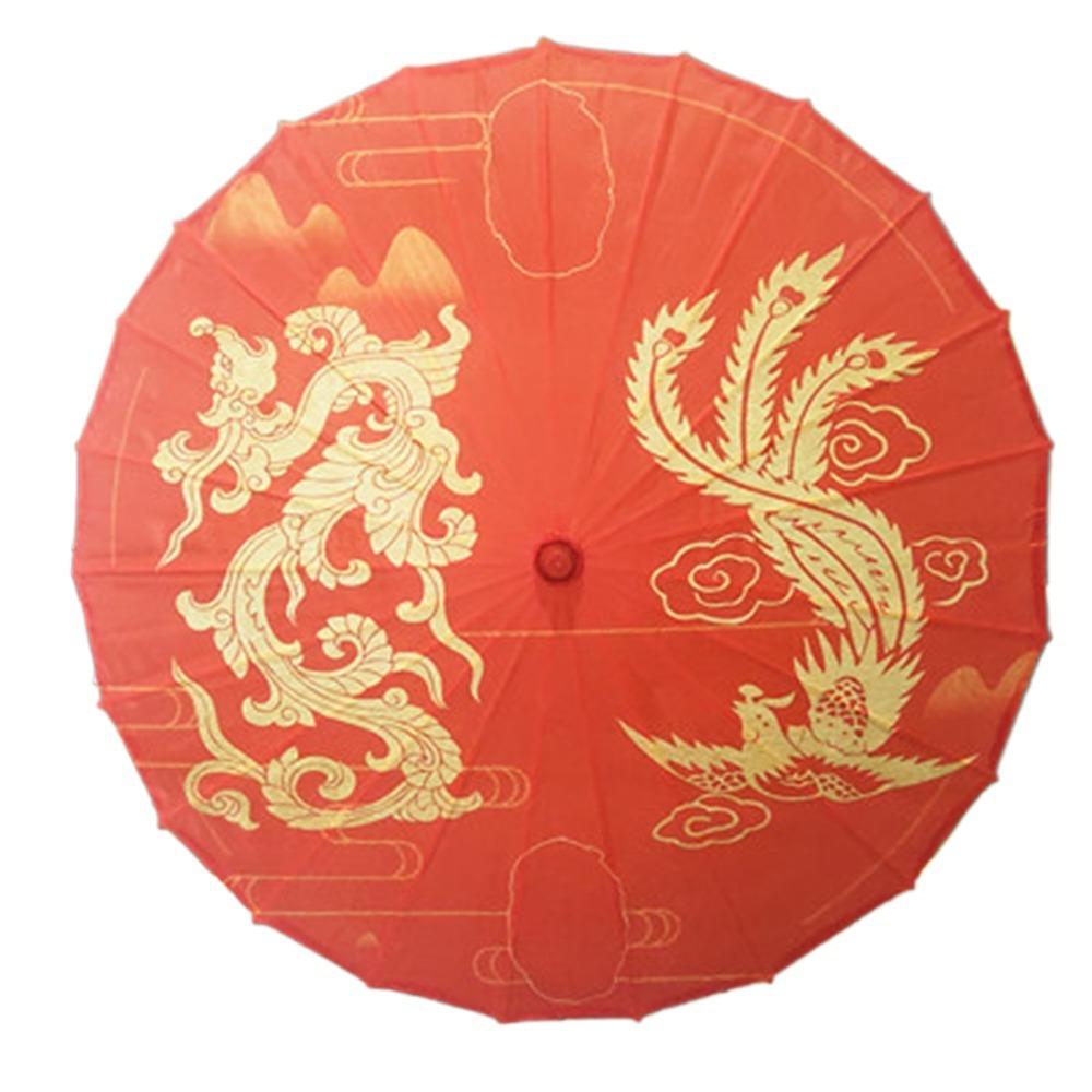 Waterproof Silk Cloth Women Umbrella Rain Proof Costume Parasol Flower Oil Paper Umbrella Party