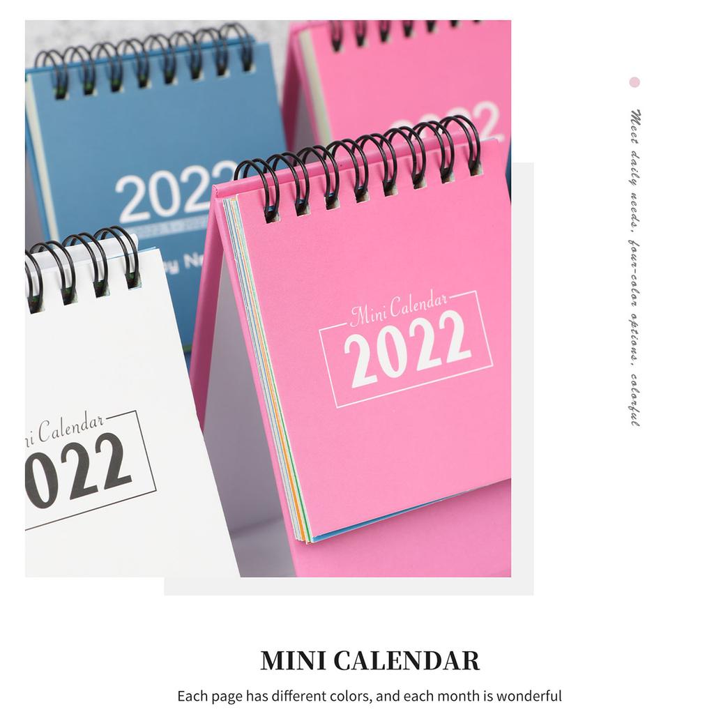 Маленький настольный календарь на 2022 год, однотонный план-книга, мини-календарь, украшение
