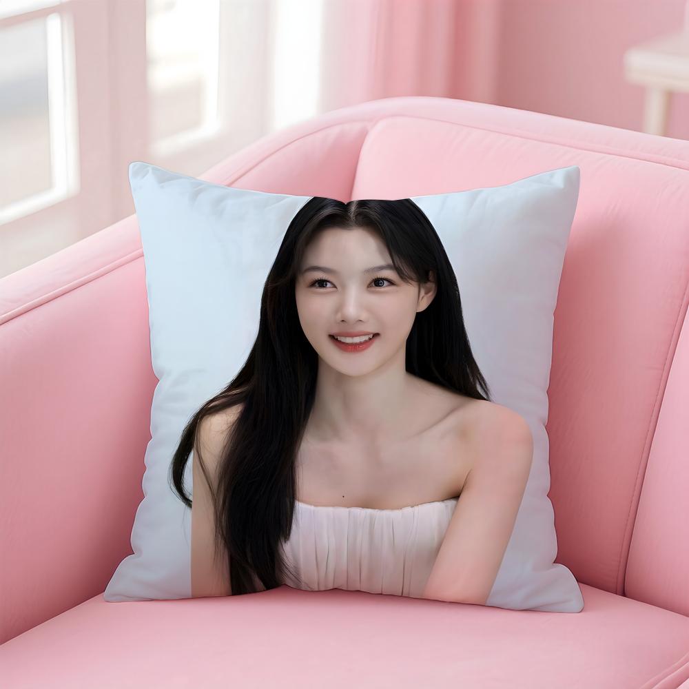 Горячая K-pop Очаровательная корейская актриса ККим Юджон Наволочка для подушки Короткий плюш Невидимая молния Комната Диван Наволочка