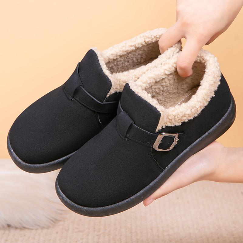 Женские зимние ботинки на платформе, нескользящие, теплые, с подкладкой из искусственного меха, повседневные, из искусственной замши, удобные, пушистые, короткие ботинки для женщин