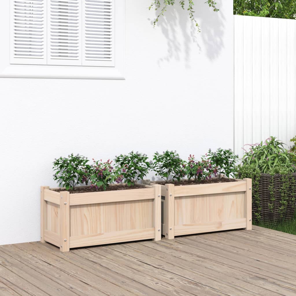 Planters 2 pcs Solid Pine Wood