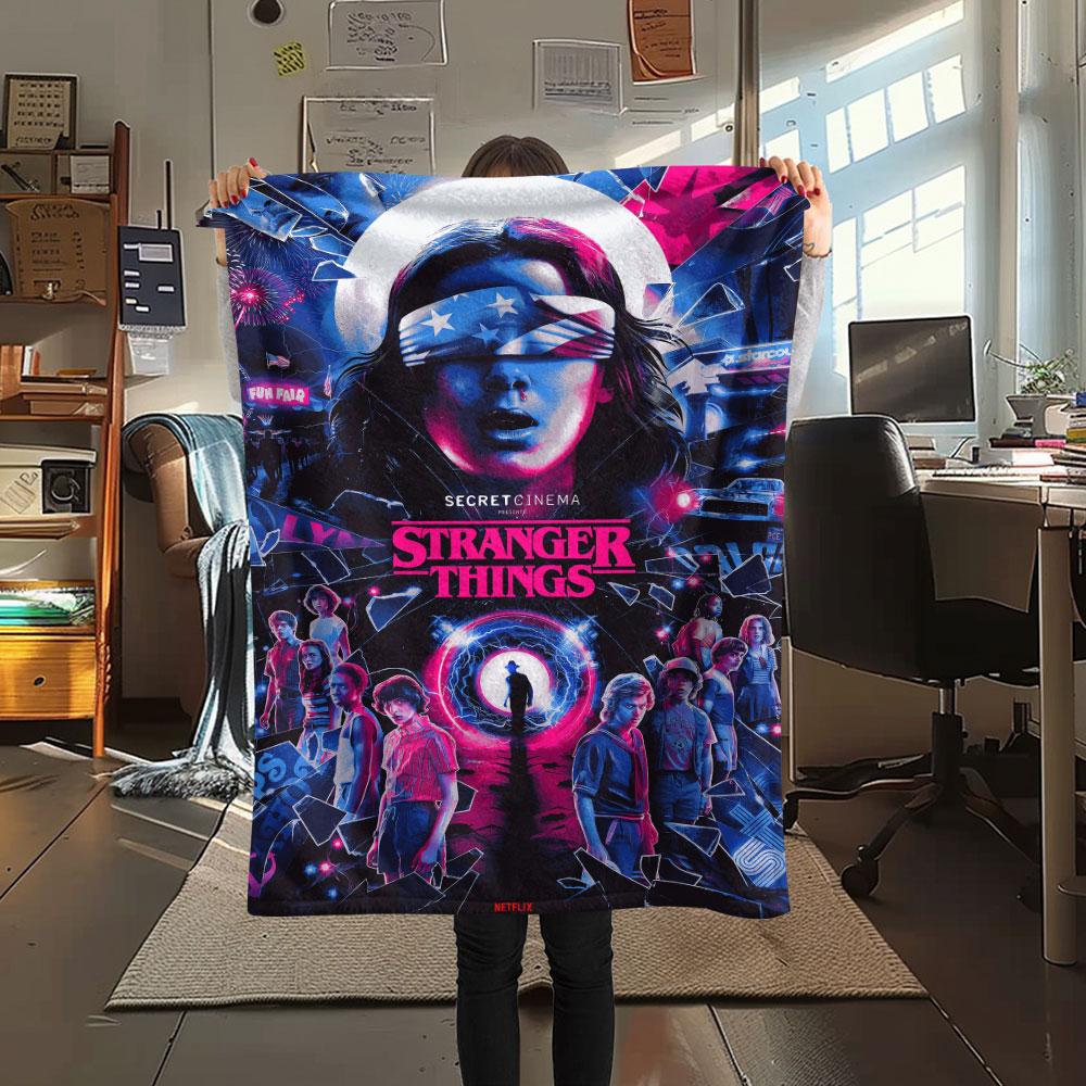Stranger Things Retro Scifi Poster Blanket Sofa Blanket Soft And Comfortable Bedroom Christmas Gifts Nap Blanket