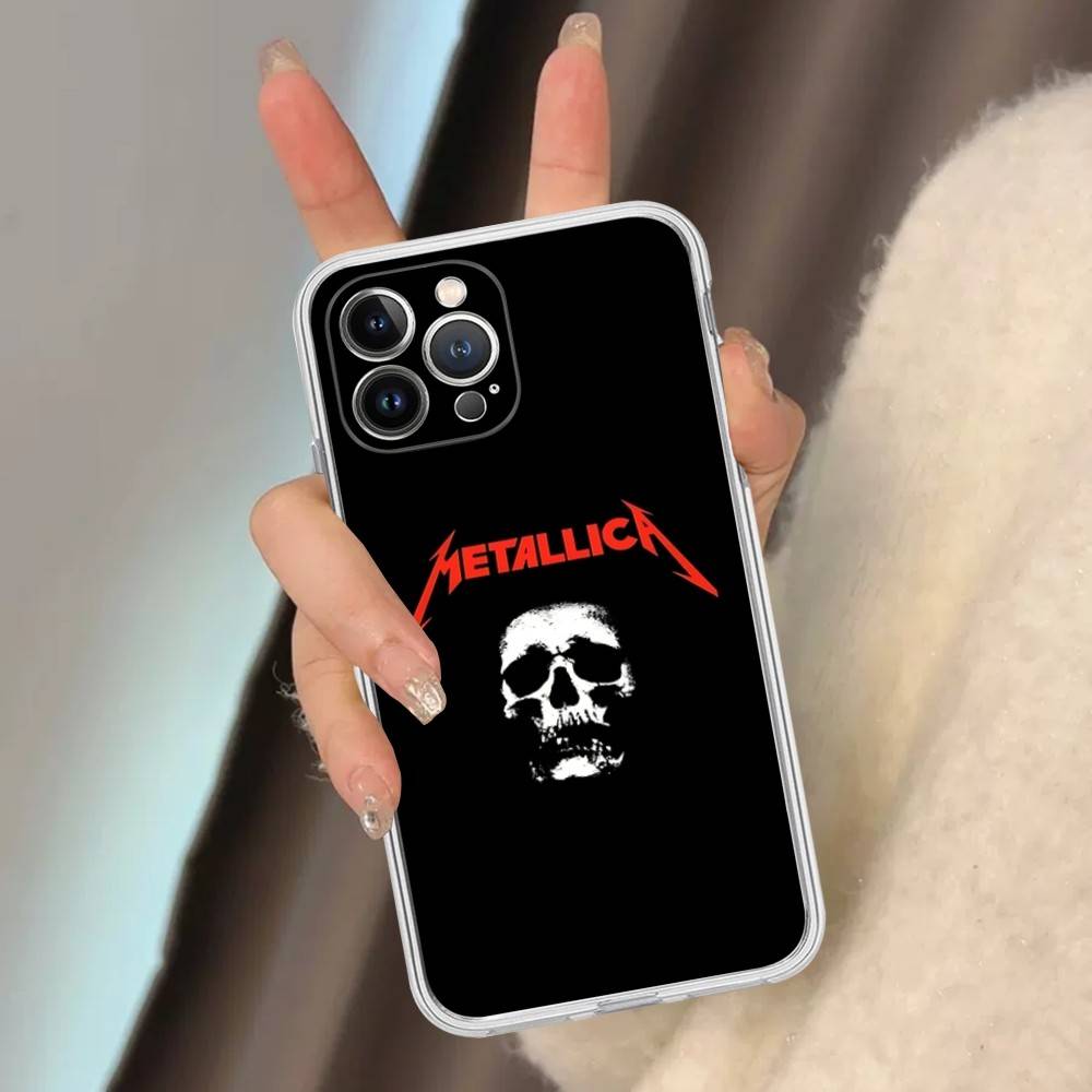 Логотип Музыка M-Metallica Для IPhone 17 16 15 14 13 12 11 Pro Max Plus Mini Чехол Для Прозрачного Чехла