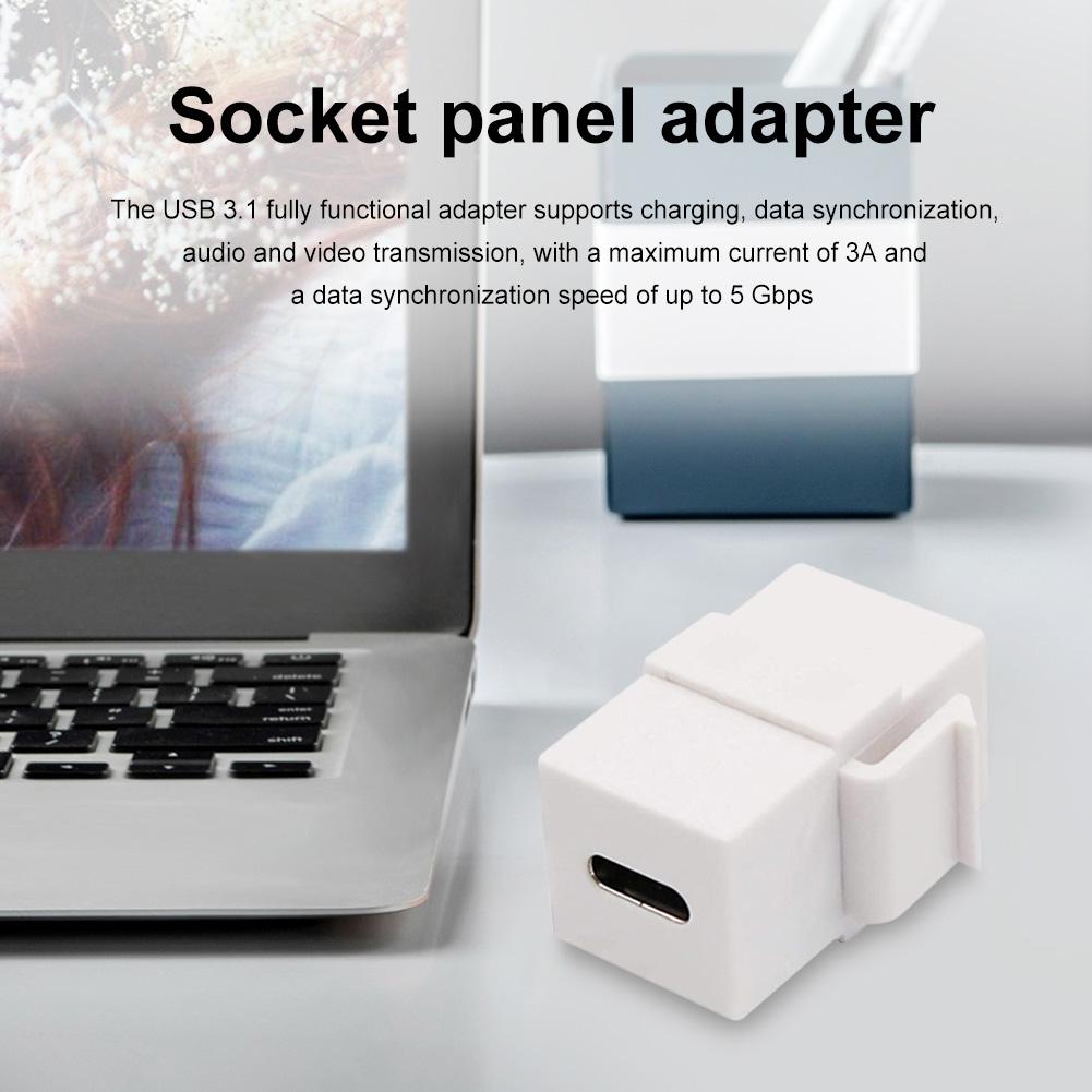 1-3X USB 3.1 Type C Keystone Гнездо-Гнездо Соединитель Вставки Разъем Порт Кабеля Удлинитель для Настенной Панели Розетки