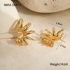 GEMCHIC Women's Geometric Irregular Wing Design Gold Plated Stainless Steel Stud Earrings Fashion Statement Jewelry