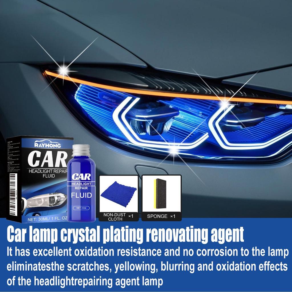Rayhong Headlight Renovation and Repair Agent (10ml Set), Car Headlight Restoration Agent, Headlight Polishing and Repair Liquid 1 Set
