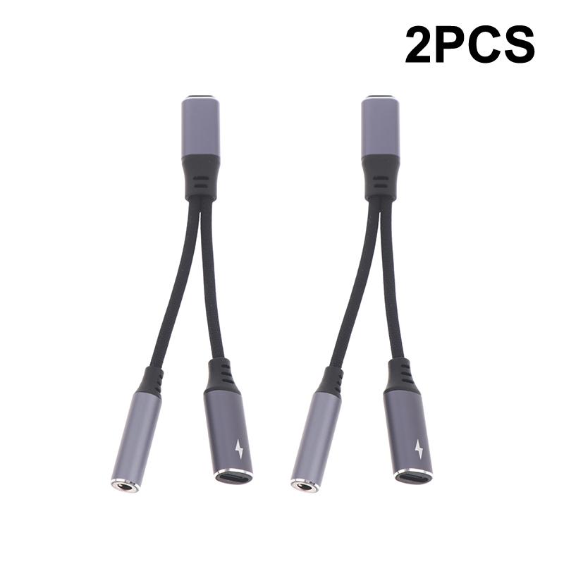 2-в-1 USB-C на 3,5 мм Адаптер для наушников и зарядки PD 60 Вт Кабель для быстрой зарядки Адаптер с разъемом Aux для мобильного телефона Pad