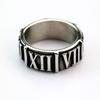 Vintage Stainless Steel Men's Ring Ancient Roman Numeral Embossed Ring