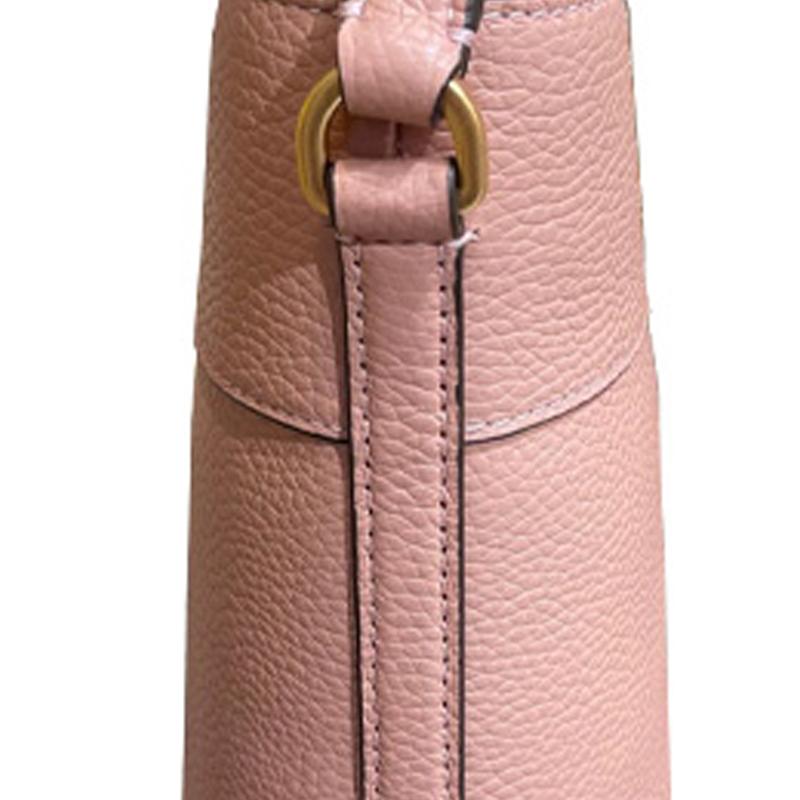 TORY BURCH Tang Libaiqi TB Britten adjustable shoulder strap leather bucket bag shoulder bag women's pink 82301-689
