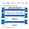 Aluminum Alloy Triangular Ruler with Laser Engraved Inch/Cm Scales for Architectural Drafting and Design